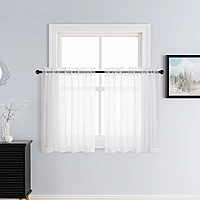 Patin White Sheer Curtains Valances