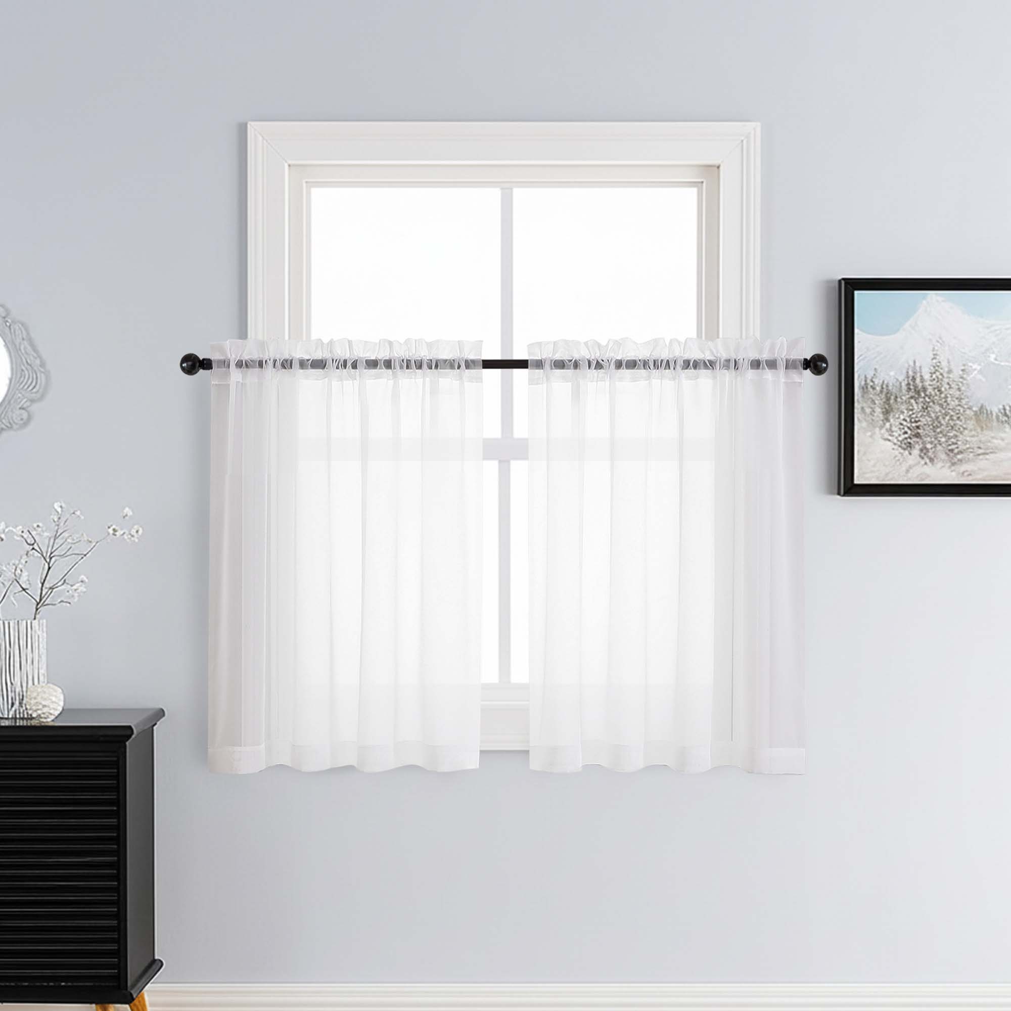 Patin White Sheer Curtains Valances