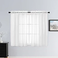Patin White Sheer Curtains Valances
