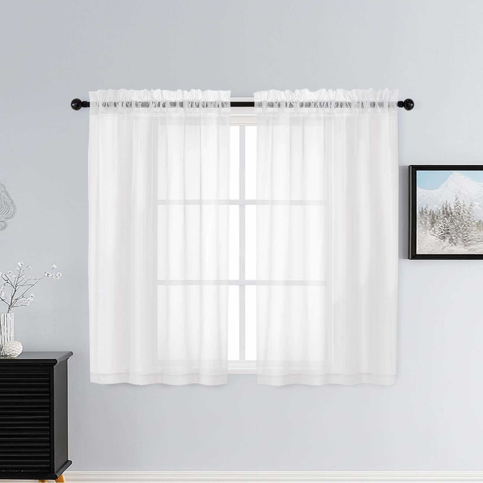 Patin White Sheer Curtains Valances