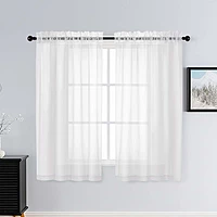 Patin White Sheer Curtains Valances