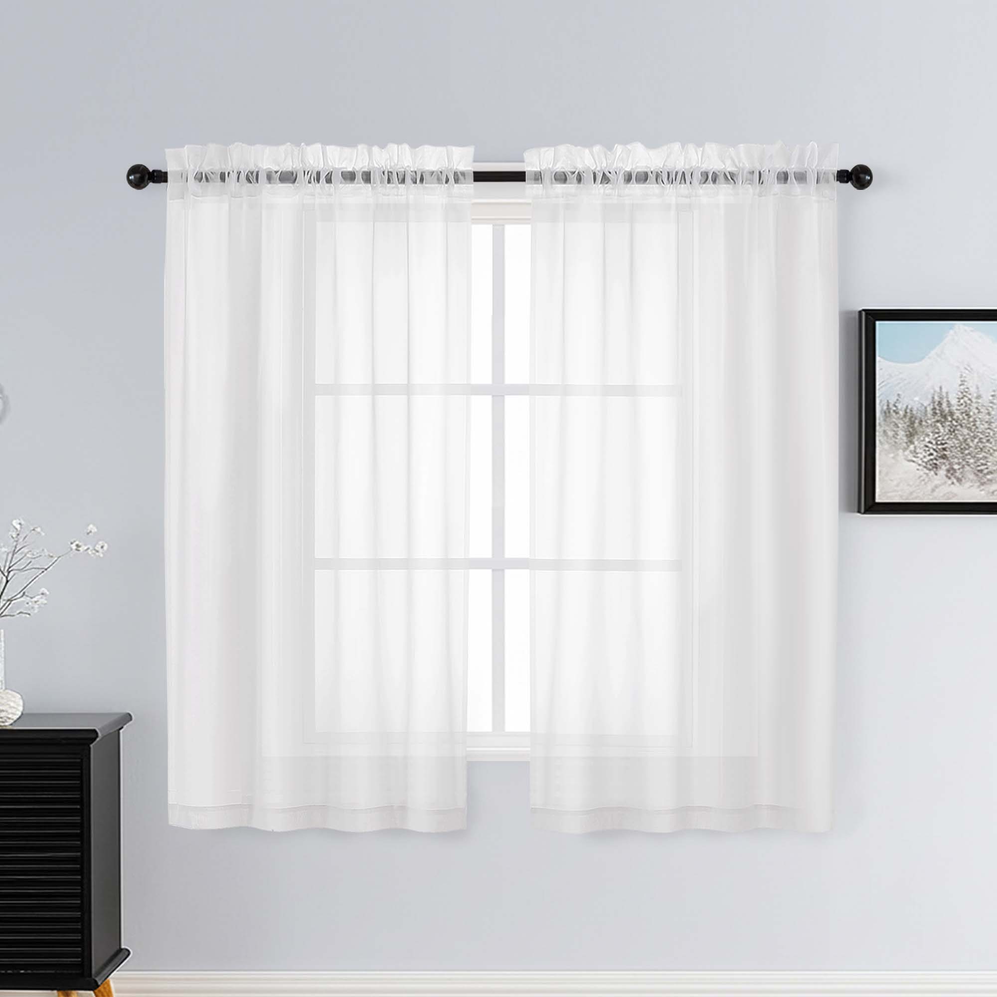 Patin White Sheer Curtains Valances