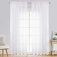 Patin White Sheer Curtains Valances
