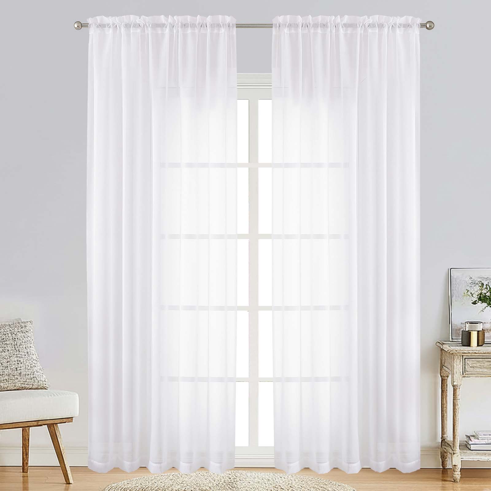 Patin White Sheer Curtains Valances