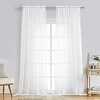 Patin White Sheer Curtains Valances