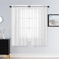 Patin White Sheer Curtains Valances