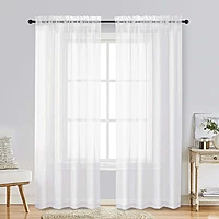 Patin White Sheer Curtains Valances