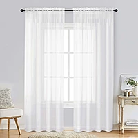 Patin White Sheer Curtains Valances