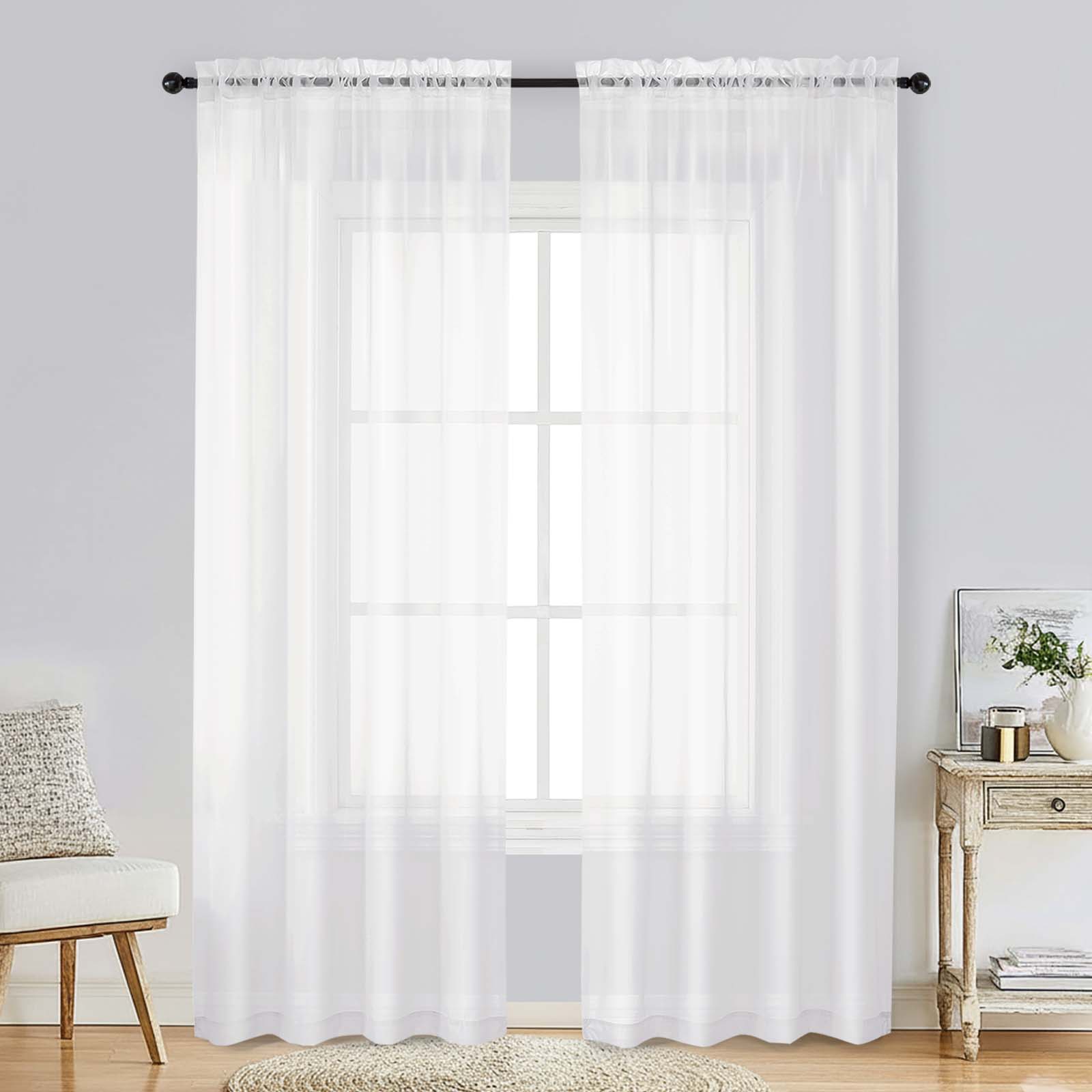 Patin White Sheer Curtains Valances