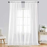 Patin White Sheer Curtains Valances