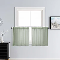Patin Sage Green Sheer Curtains Valances