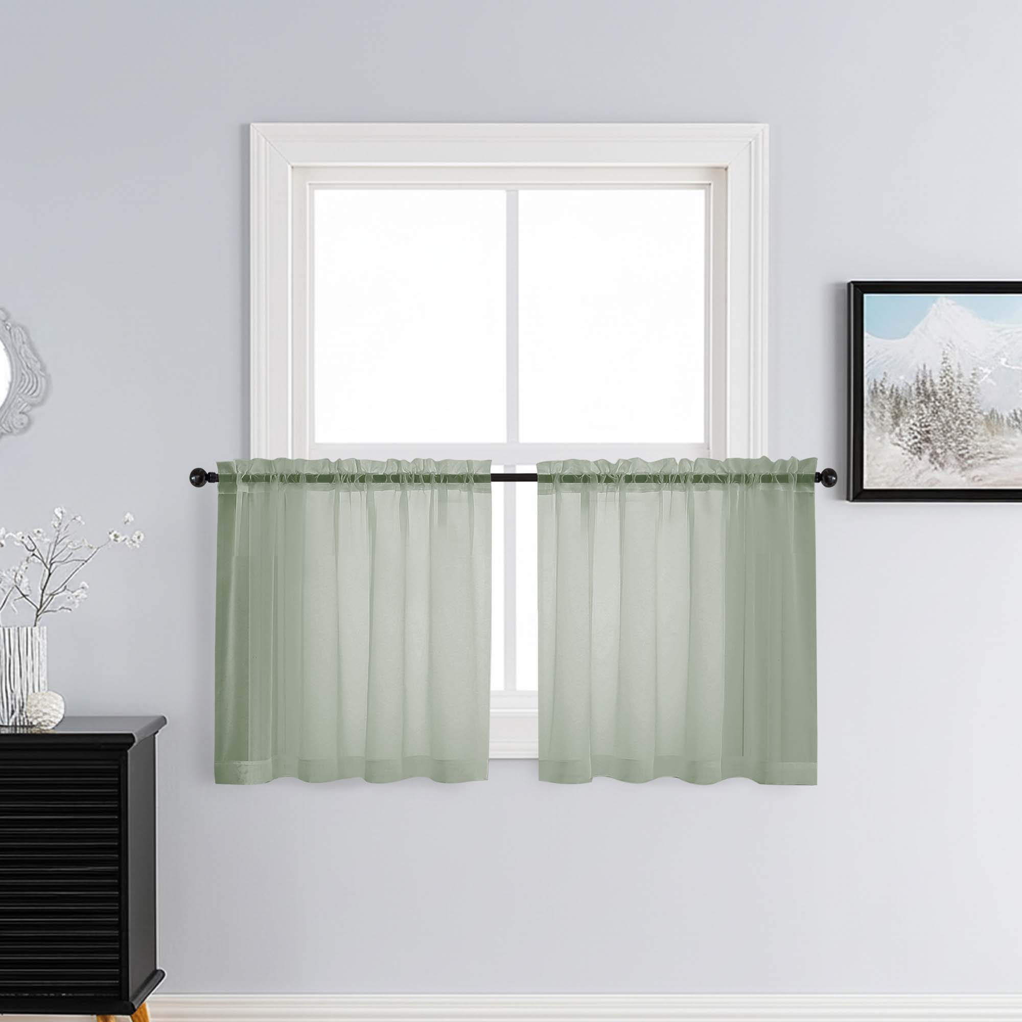 Patin Light Green Sheer Curtains Valances