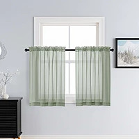 Patin Sage Green Sheer Curtains Valances