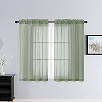 Patin Light Green Sheer Curtains Valances