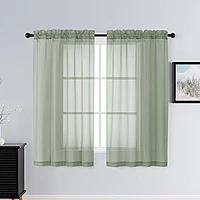 Patin Light Green Sheer Curtains Valances