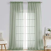 Patin Light Green Sheer Curtains Valances