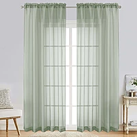 Patin Sage Green Sheer Curtains Valances