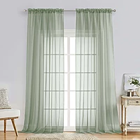 Patin Sage Green Sheer Curtains Valances