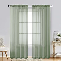 Patin Sage Green Sheer Curtains Valances