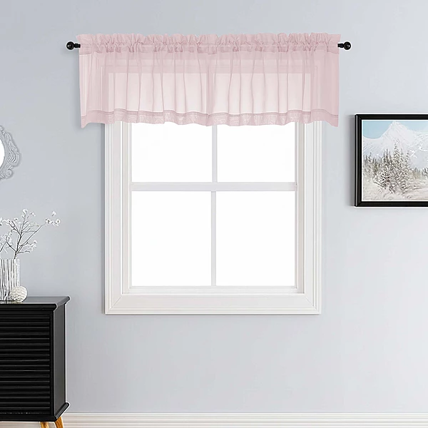 Patin Blush Pink Sheer Curtains Valances