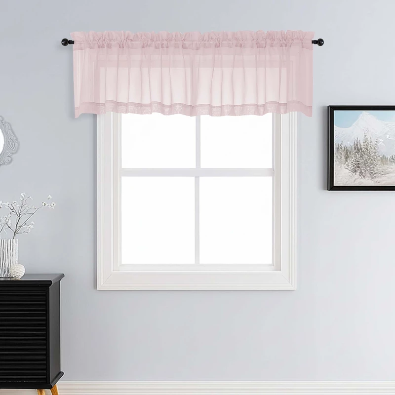 Patin Blush Pink Sheer Curtains Valances