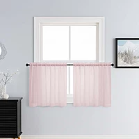 Patin Blush Pink Sheer Curtains Valances