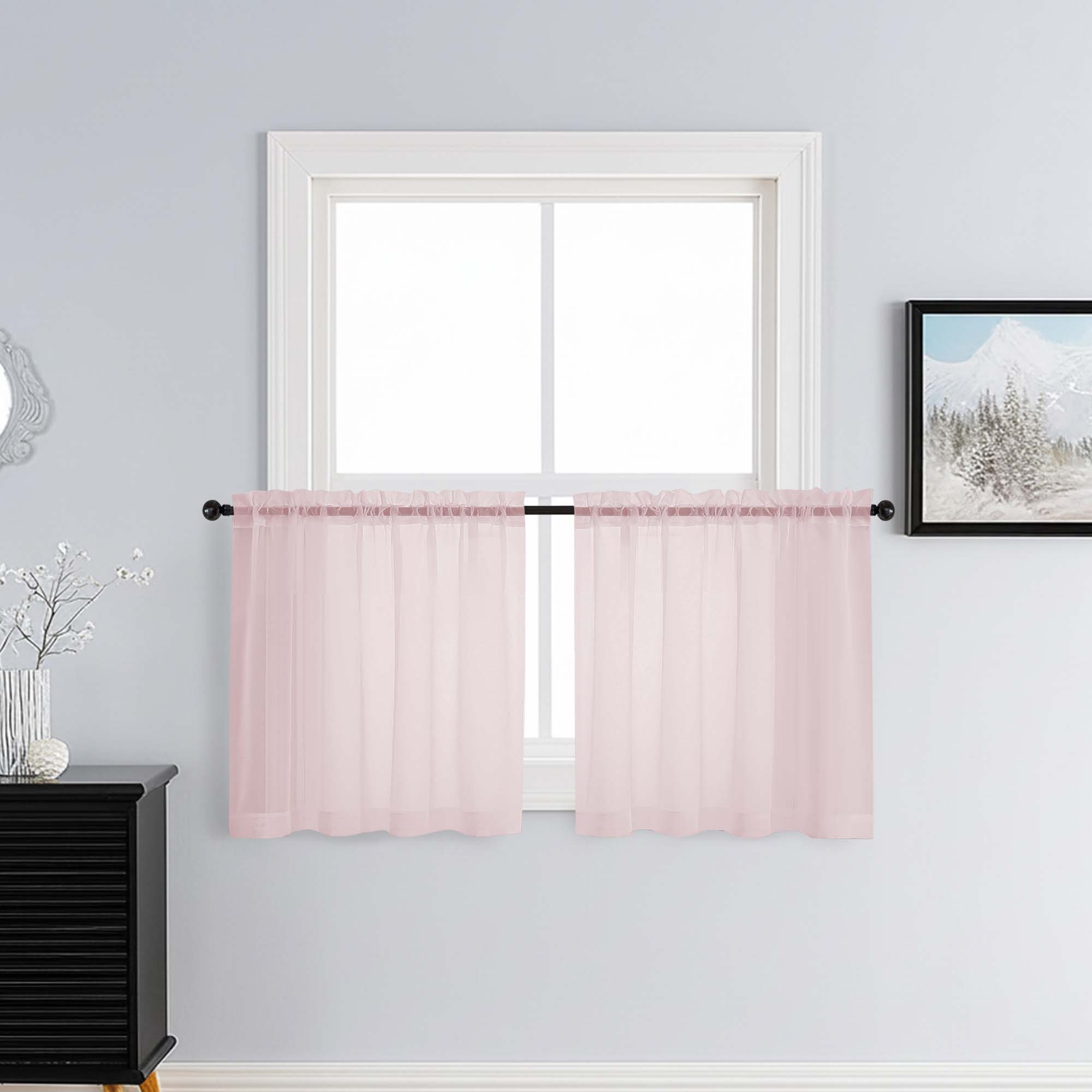 Patin Blush Pink Sheer Curtains Valances