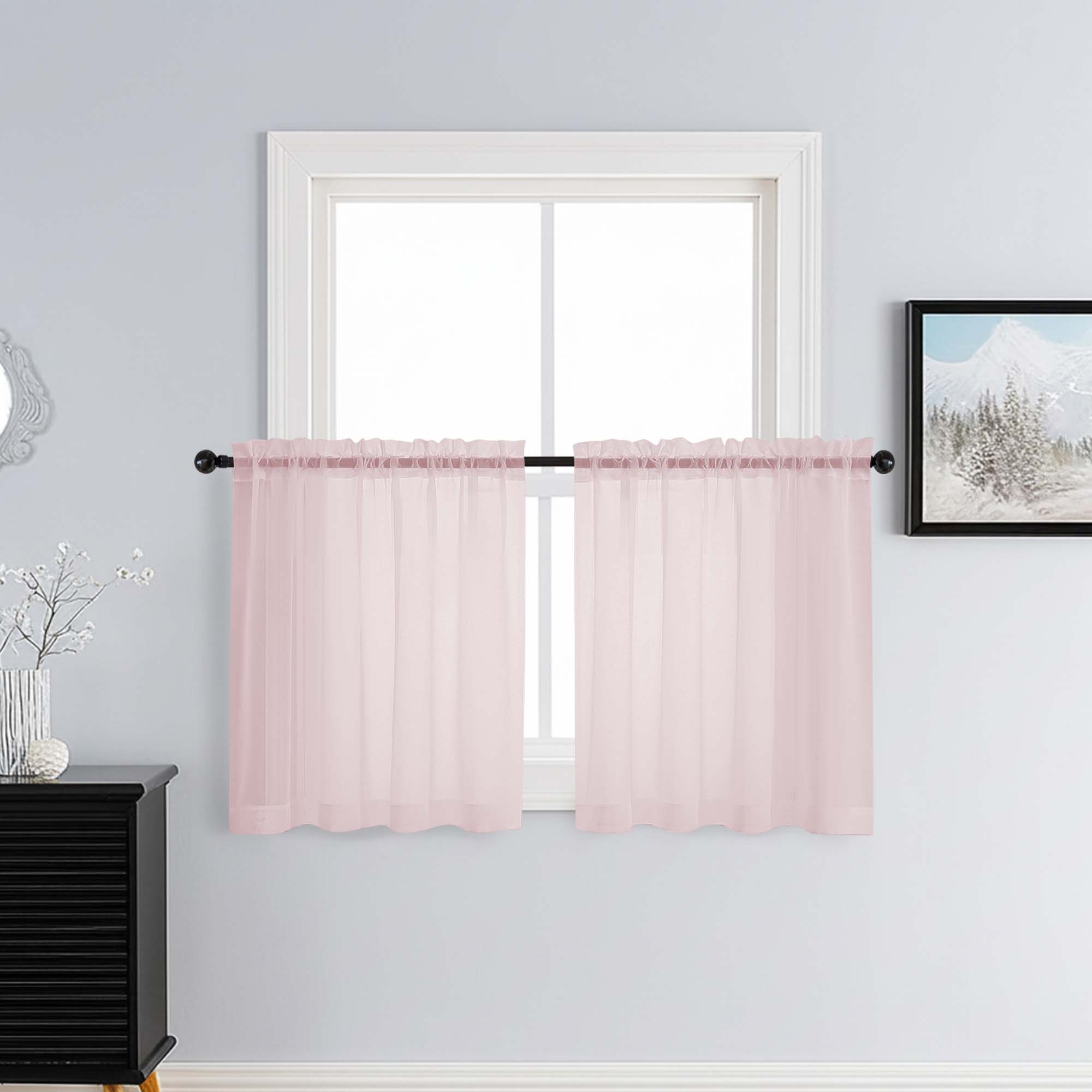 Patin Blush Pink Sheer Curtains Valances