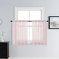 Patin Blush Pink Sheer Curtains Valances