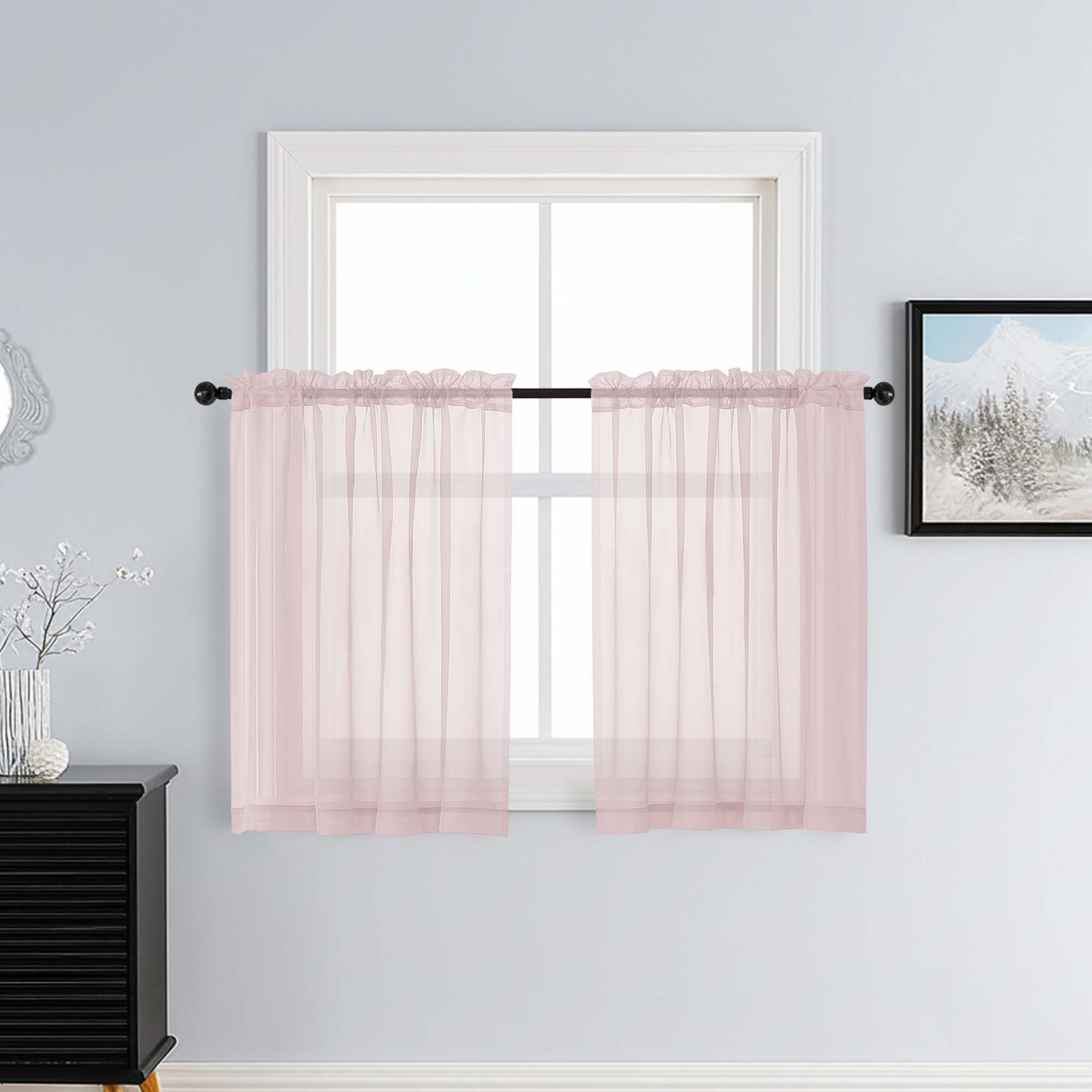 Patin Blush Pink Sheer Curtains Valances