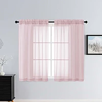 Patin Blush Pink Sheer Curtains Valances