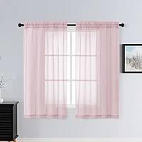 Patin Blush Pink Sheer Curtains Valances