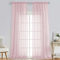 Patin Blush Pink Sheer Curtains Valances
