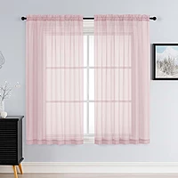 Patin Blush Pink Sheer Curtains Valances