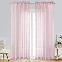 Patin Blush Pink Sheer Curtains Valances