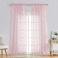 Patin Blush Pink Sheer Curtains Valances