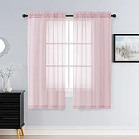 Patin Blush Pink Sheer Curtains Valances