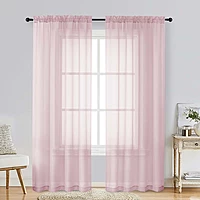 Patin Blush Pink Sheer Curtains Valances