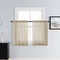 Patin Taupe Sheer Curtains Valances