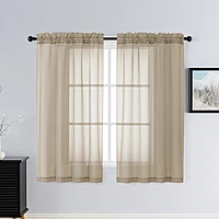 Patin Taupe Sheer Curtains Valances