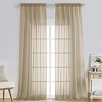 Patin Taupe Sheer Curtains Valances