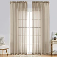 Patin Taupe Sheer Curtains Valances