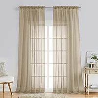 Patin Taupe Sheer Curtains Valances