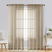 Patin Taupe Sheer Curtains Valances