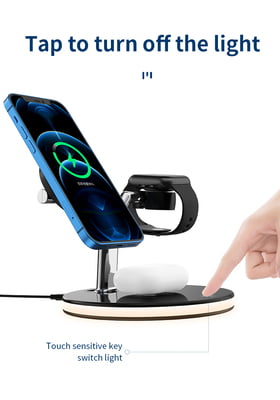 3 in 1 Magnetic wireless charger with Light for iPhone 12/pro/mini/promax, AirPods and Apple Watch