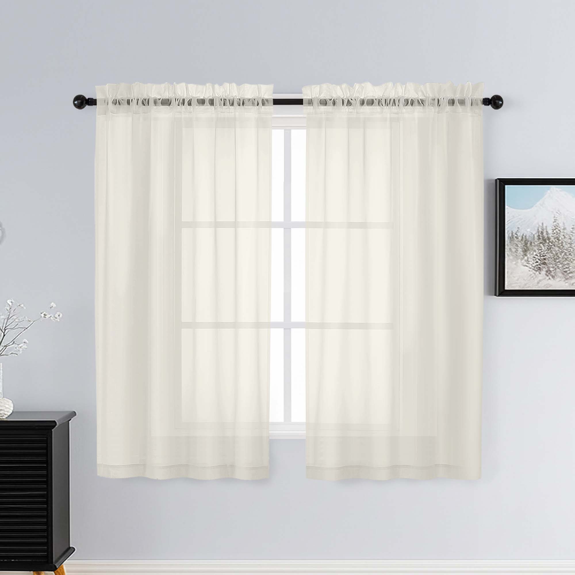 Patin Ivory Sheer Curtains Valances