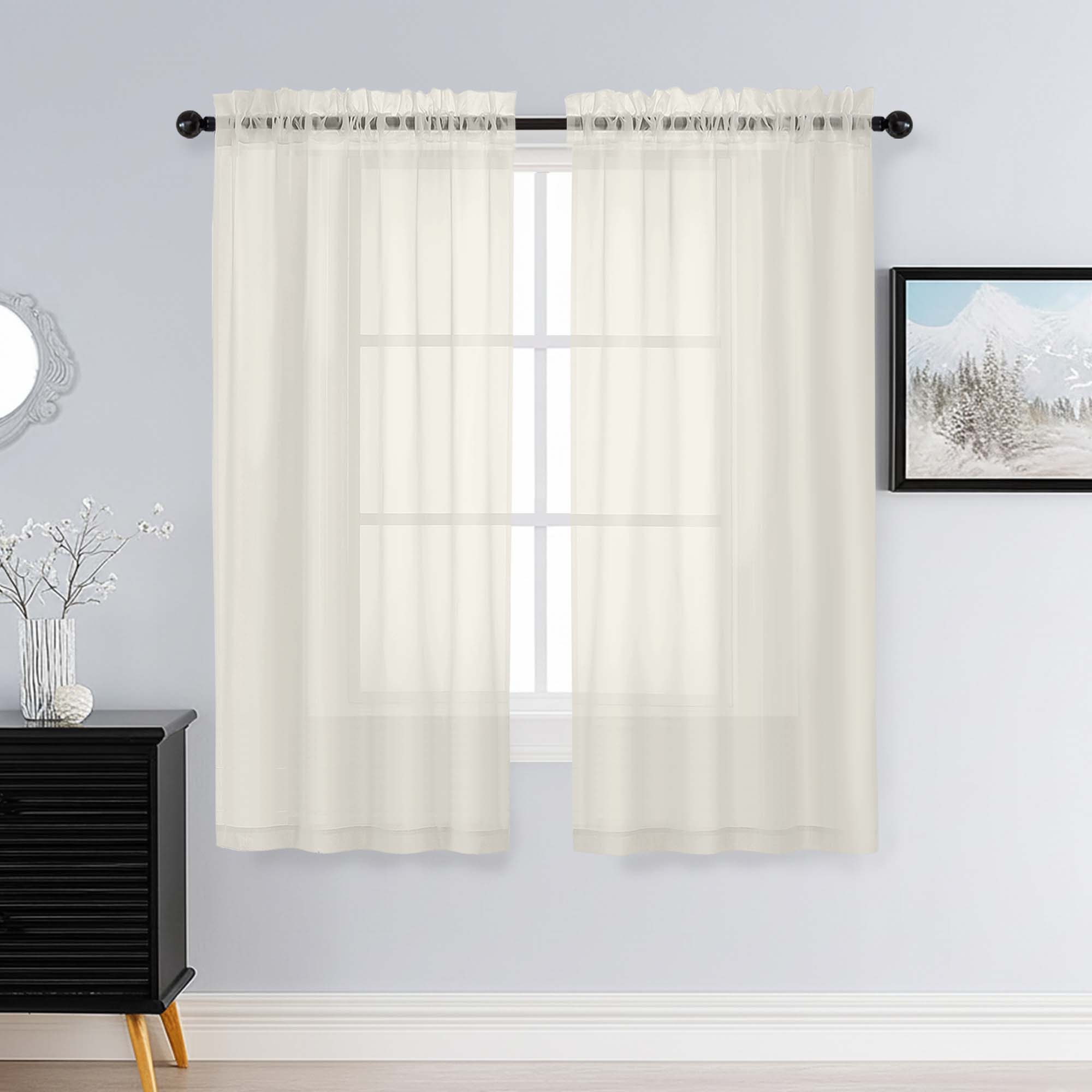 Patin Ivory Sheer Curtains Valances