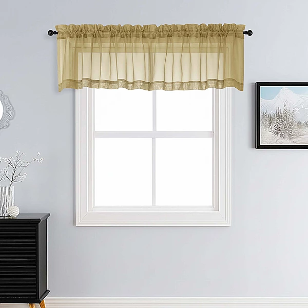 Patin Gold Sheer Curtains Valances
