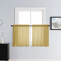 Patin Gold Sheer Curtains Valances