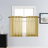 Patin Gold Sheer Curtains Valances